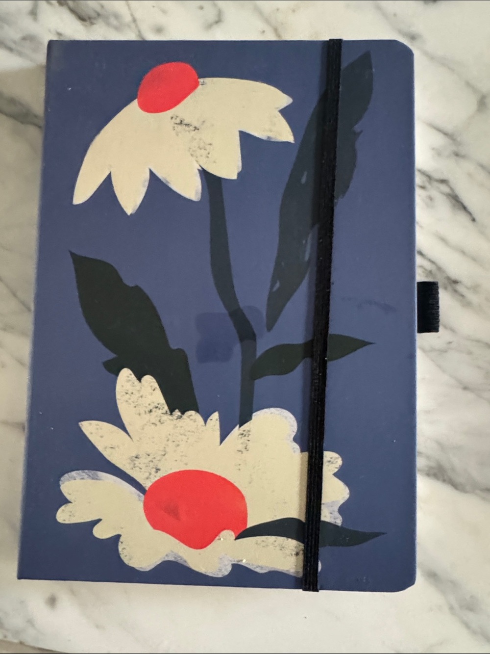 Blue  modern floral Hardcover Journal – Lined Notebook